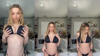 kira pregiato black bikini titty play