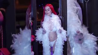 Bhad Bhabie tits out pole dance