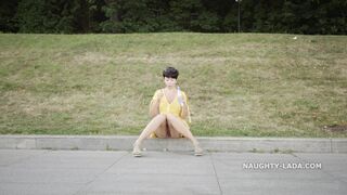 NaughtyLada - Yellow Is Cheerful (Public Fingering Masturbation)