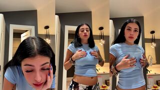 Malu Trevejo Live Squeezing tits and talking about boob