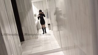 Littlesubgirl Hot Asian Soaks Busy Public Toilet