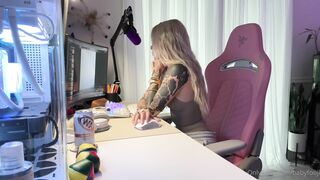 Babyfooji - masturbating with vibrator and dildo