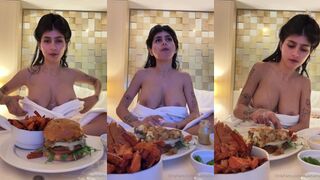 Mia Khalifa hotel room dinner