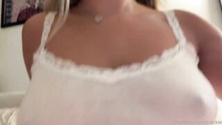 Breckie Hill dark nips tits tease see through