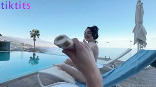 nikki massive tits bikini by pool