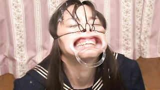 Riku Shiina: Bukkake With Nose Hook