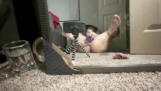 Barbieteen18 Latina babe dildo mirror solo