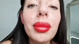 Tattooed Temptress With Red Lips Vs Black Lips