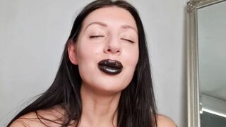 Tattooed Temptress With Red Lips Vs Black Lips