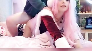 Belle Delphine bg cowgirl ride and doggy w facial