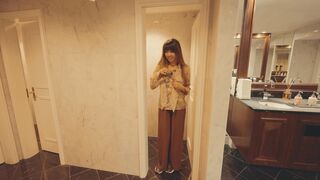 DaringKiara_Masturbating in Front of Strangers on Public Hotel Toilet
