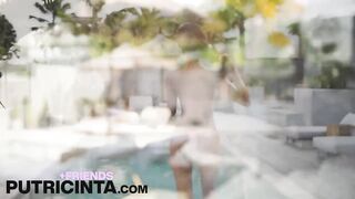 Putri Cinta Bikini Pool Strip