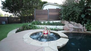 Caroline Zalog Hot Tub Bikini Try-On Haul